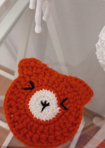 Renkli Kedi Oyuncağı - Kırmızı Örgü Ayıcık - Görsel 2