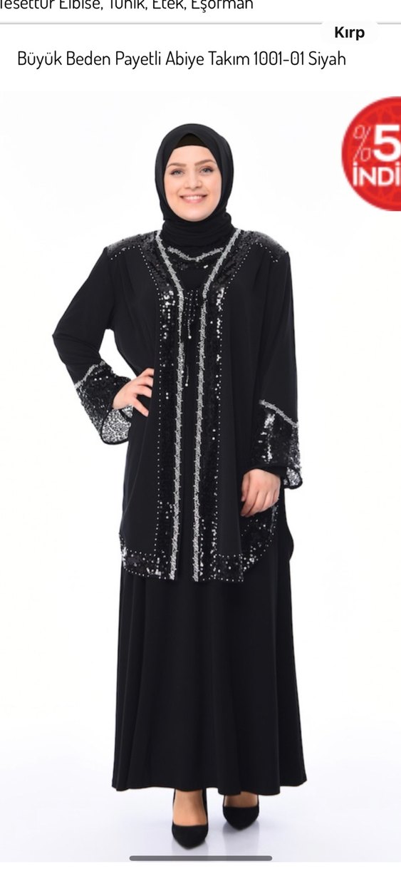 Boncuk İşlemeli Siyah Uzun Kollu Tunik abiye - Görsel 5
