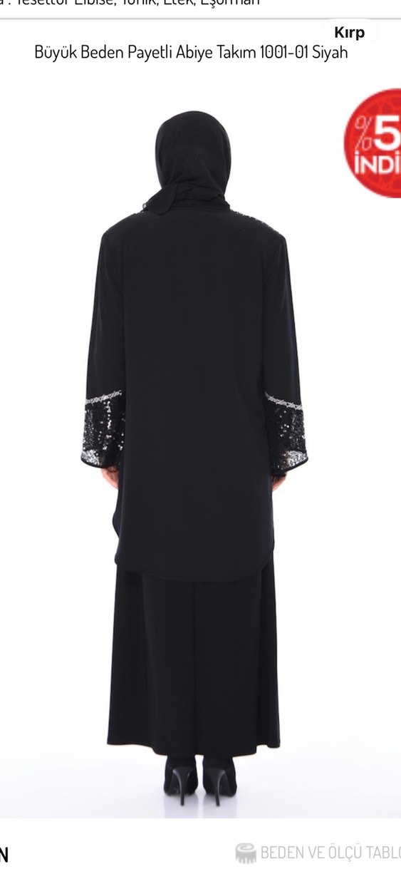 Boncuk İşlemeli Siyah Uzun Kollu Tunik abiye - Görsel 4