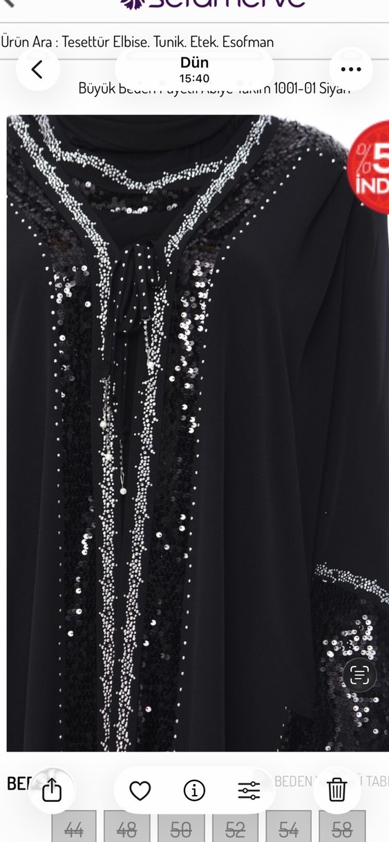 Boncuk İşlemeli Siyah Uzun Kollu Tunik abiye - Görsel 2