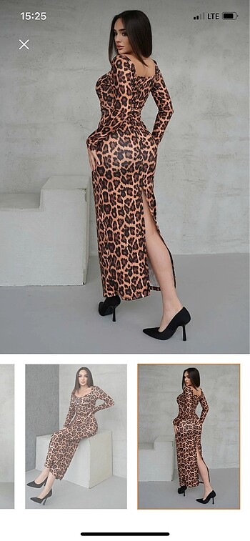 Trendyol & Milla Leopar desenli uzun elbise