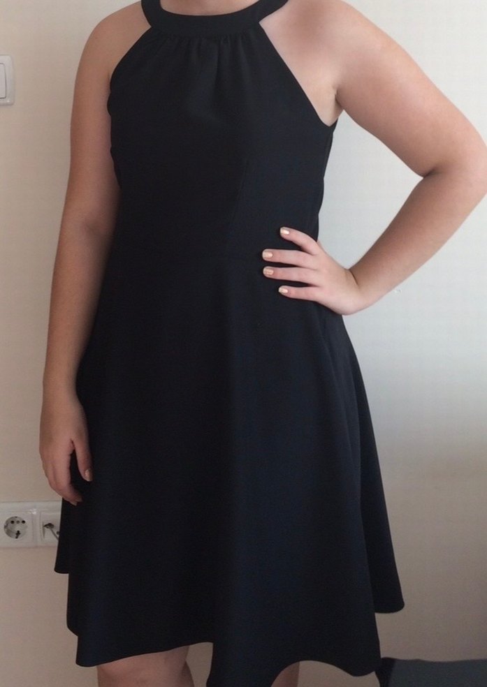 Siyah Halter Yaka Kadın Elbise - Görsel 3