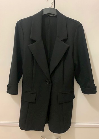 Diğer Düğmeli Siyah Kadın Blazer Ceket