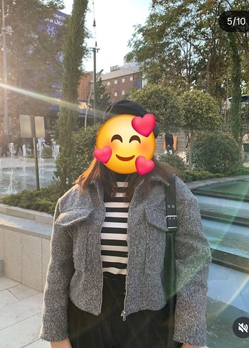 Gri Midi Kadın Yün Ceket - Görsel 2