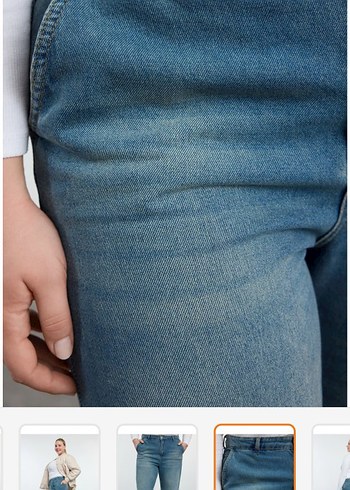 Kadın Mavi Bol Kesim Midi Jean - Görsel 2