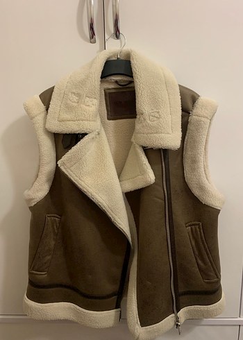 Kürklü Süet Kadın Yelek - Görsel 2