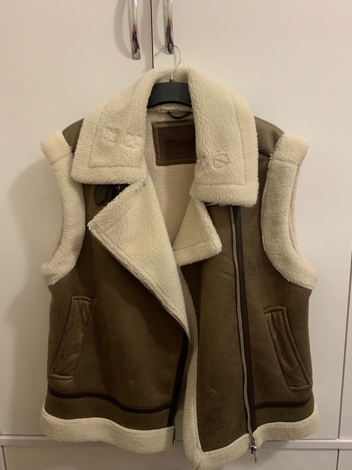 Kürklü Süet Kadın Yelek - Görsel 2