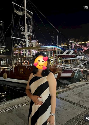 Zebra Desenli Uzun Salaş Kadın Elbise - Görsel 2