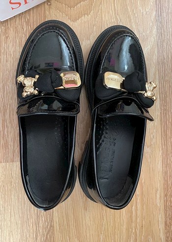 Parlak Siyah Kadın Loafer Ayakkabı - Görsel 4