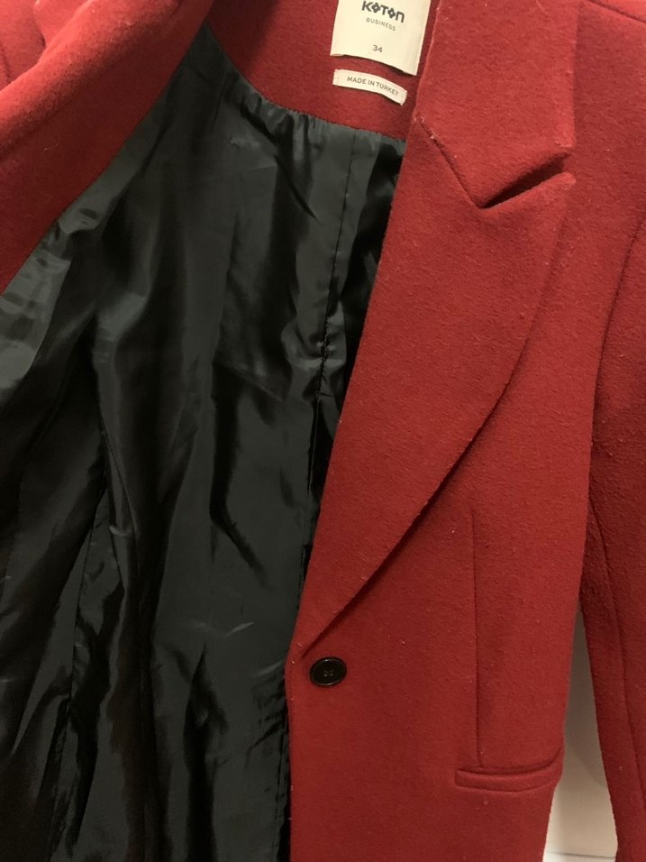 Koton Bordo Kadın Kaban - Görsel 4