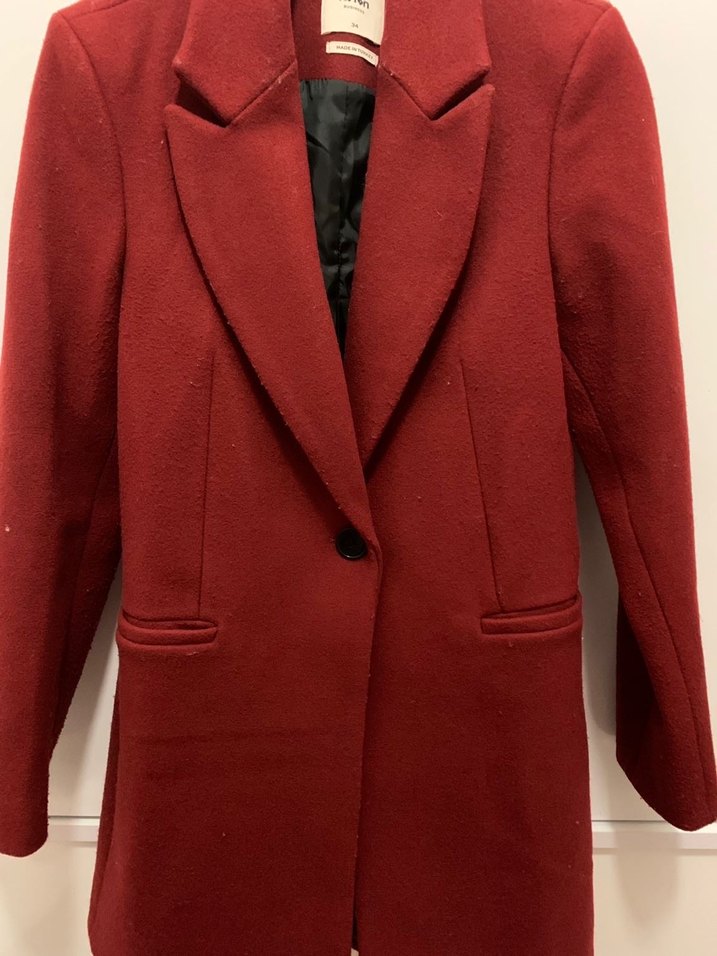 Koton Bordo Kadın Kaban - Görsel 3