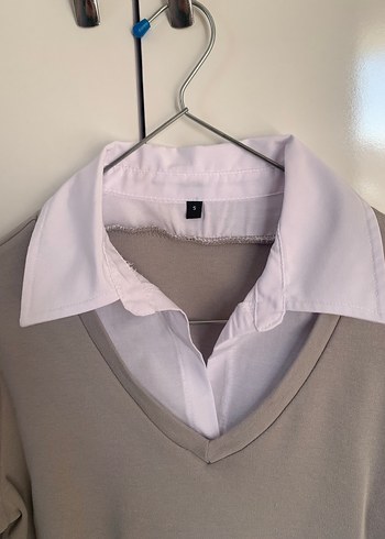 GriPamuklu Uzun Kollu Kadın Gömlek - Görsel 3