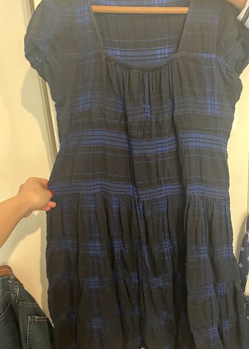 Siyah Kareli Midi elbise - Görsel 3