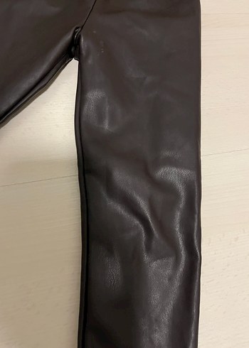 Deri Pilili Midi Kadın Pantolon - Görsel 3