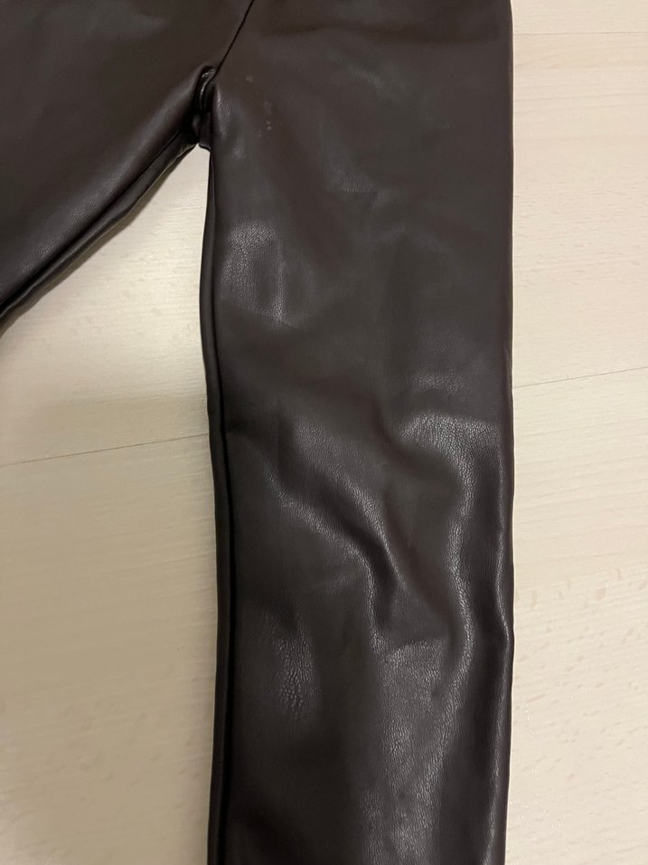 Deri Pilili Midi Kadın Pantolon - Görsel 3