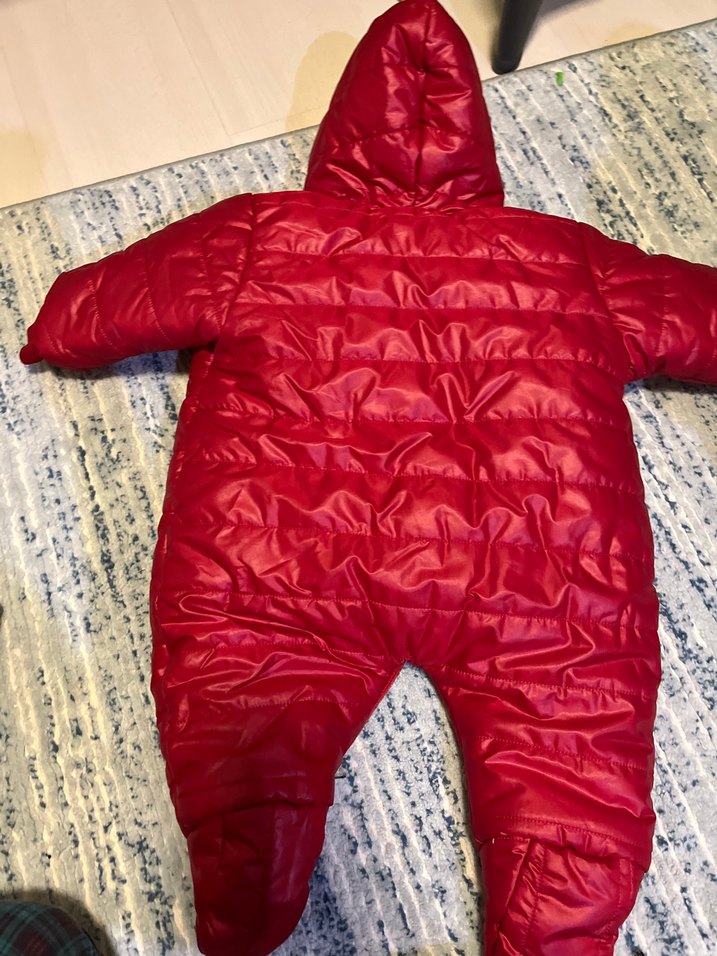 Kız Bebek Kırmızı Kürklü Kapüşonlu Tulumu - Görsel 2