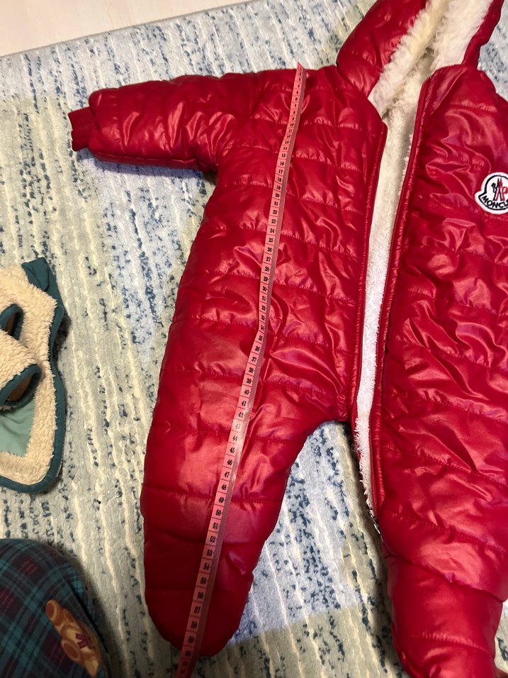 Kız Bebek Kırmızı Kürklü Kapüşonlu Tulumu - Görsel 3