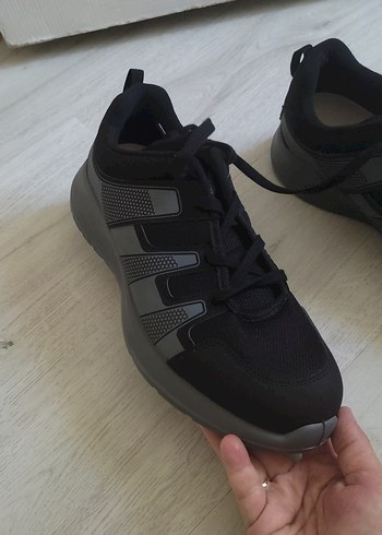 43 Beden Siyah Bağcıklı Erkek Spor Sneaker