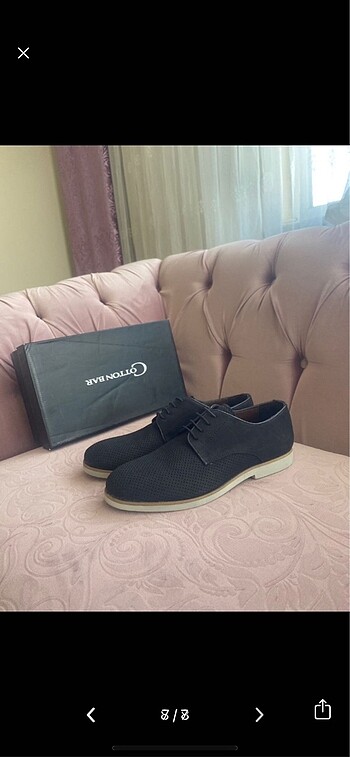 45 numara Cotton Bar siyah ayakkabı - Görsel 8