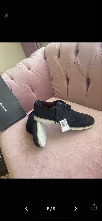 45 numara Cotton Bar siyah ayakkabı - Görsel 7