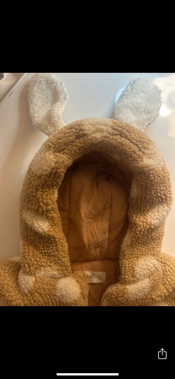 Camel rengi Puantiye Desenli Bebek Montu - Görsel 4