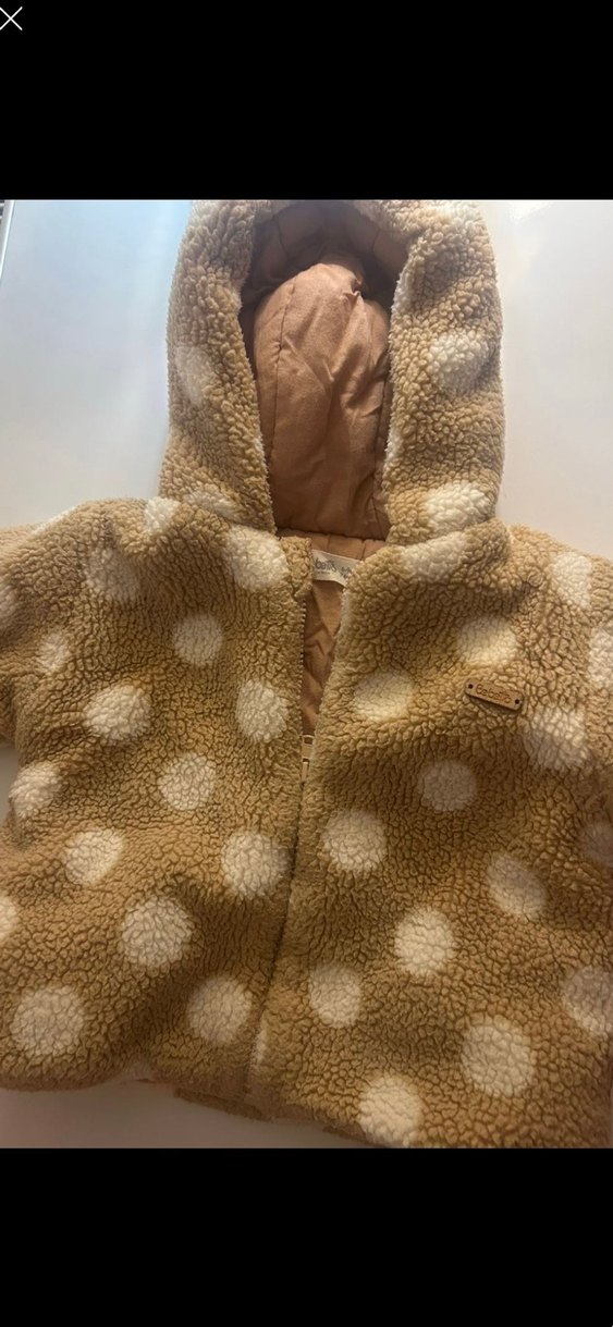 Camel rengi Puantiye Desenli Bebek Montu - Görsel 2