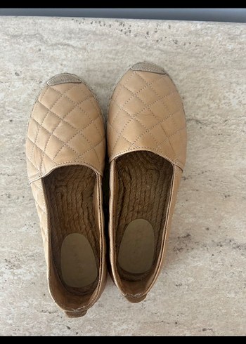 Bej Deri Kadın Espadril - Görsel 3