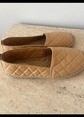 Bej Deri Kadın Espadril - Görsel 2