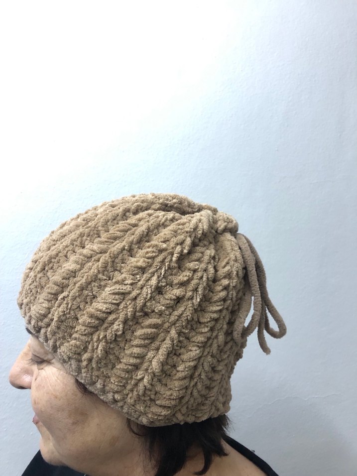 Bej el Örgü Kadın erkek Bere - Görsel 2