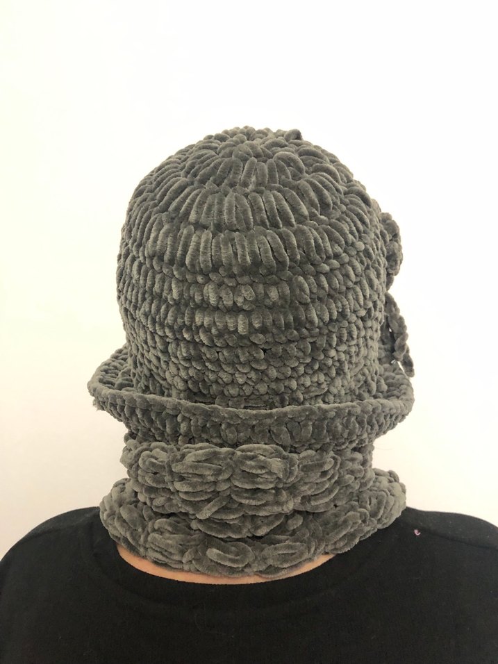 Gri Örgü Kadın Şapka - Görsel 3