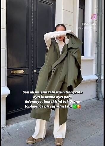Diğer Haki Nazliye Tasarım Trençkot. 0 Pamuk