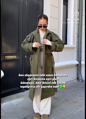 l Beden haki Renk Haki Nazliye Tasarım Trençkot. 0 Pamuk