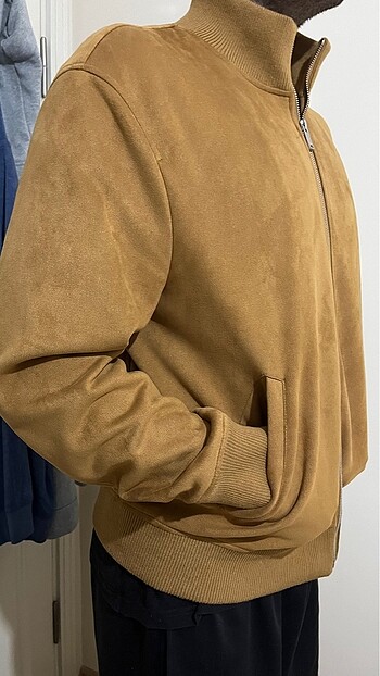 xl Beden camel Renk BOMBER SÜET ZARA CEKET