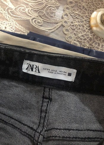 Zara Siyah Dar Kesim Midi Denim Kadın Pantolon