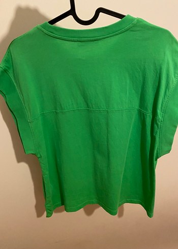 Zara Yeşil Kısa Kollu Basic Kadın Tişört - Görsel 2