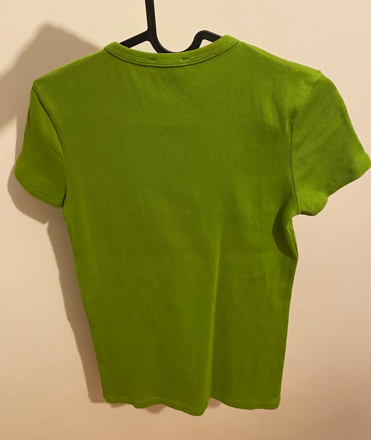 Zara Yeşil Kısa Kollu Basic Tişört - Görsel 2