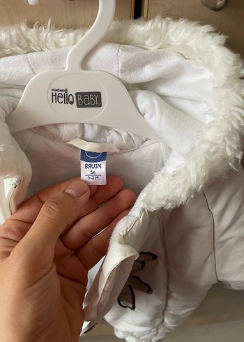 Beyaz Kürklü Nakışlı  Bebek Tulumu - Görsel 5