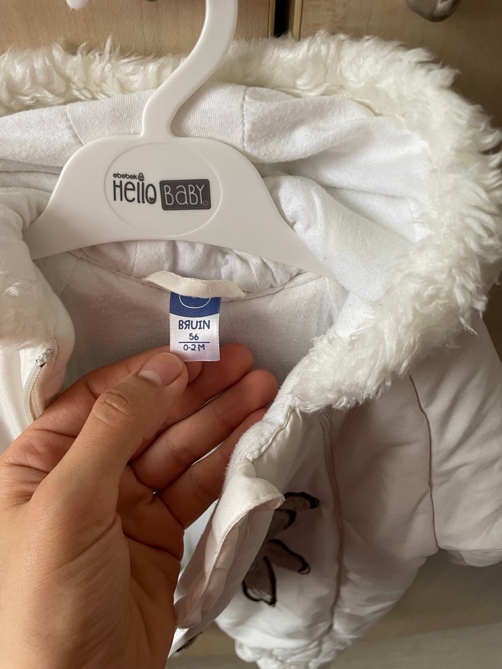 Beyaz Kürklü Nakışlı  Bebek Tulumu - Görsel 5