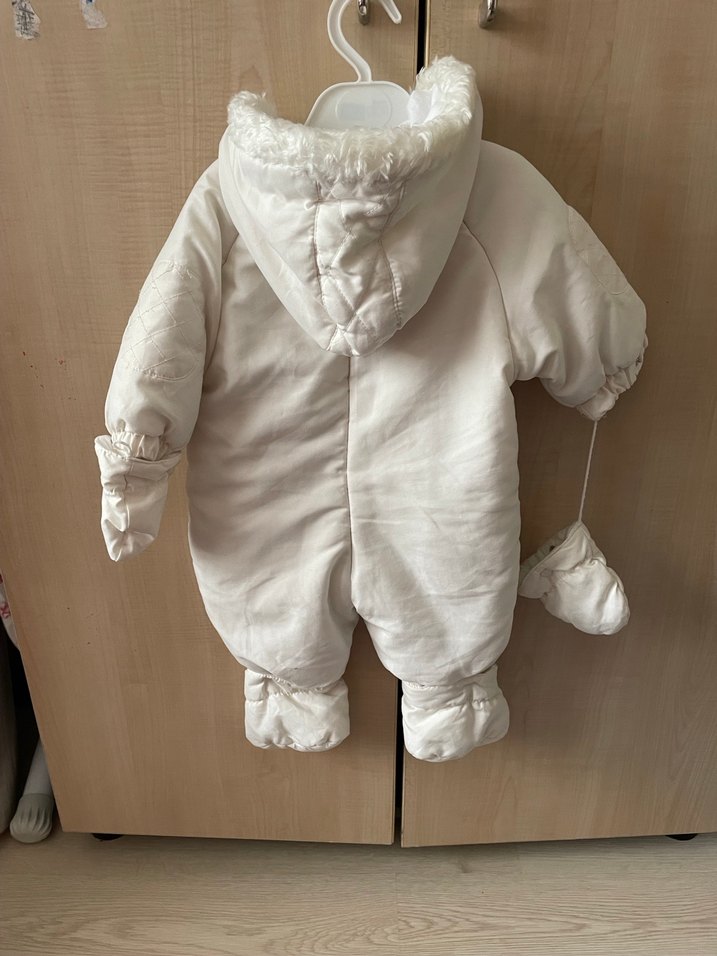 Beyaz Kürklü Nakışlı  Bebek Tulumu - Görsel 3