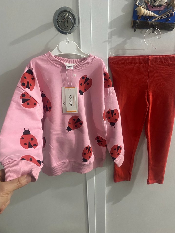 Uğur böceği baskılı tayt takım - Görsel 2