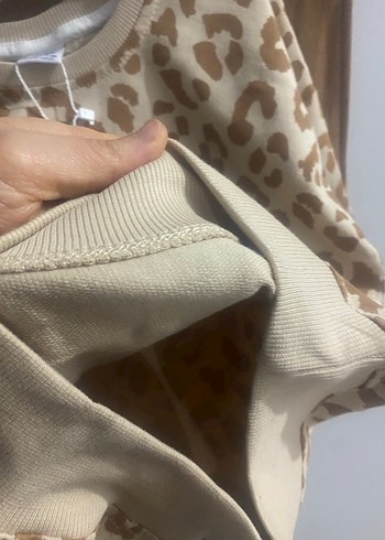 Kızlar için Leopar Desenli Puff Sweatshirt - Görsel 7