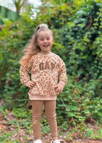 Kızlar için Leopar Desenli Puff Sweatshirt - Görsel 2