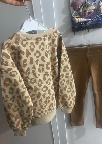 Kızlar için Leopar Desenli Puff Sweatshirt - Görsel 6