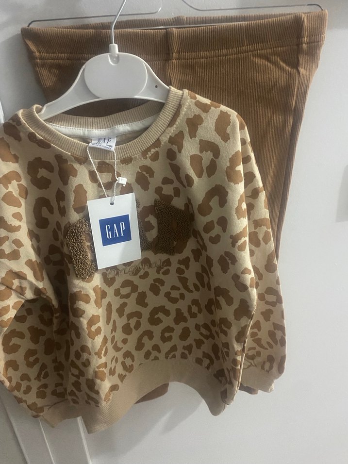 Kızlar için Leopar Desenli Puff Sweatshirt - Görsel 5