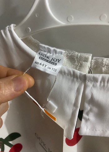 Beyaz Kiraz Baskılı Kız etek takın - Görsel 10