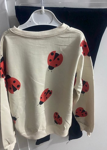 Beyaz Baskılı Pamuklu Kız Sweatshirt - Görsel 3