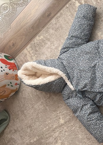 Mango Çiçek Desenli Tüylü Kapüşonlu Anorak - Görsel 4