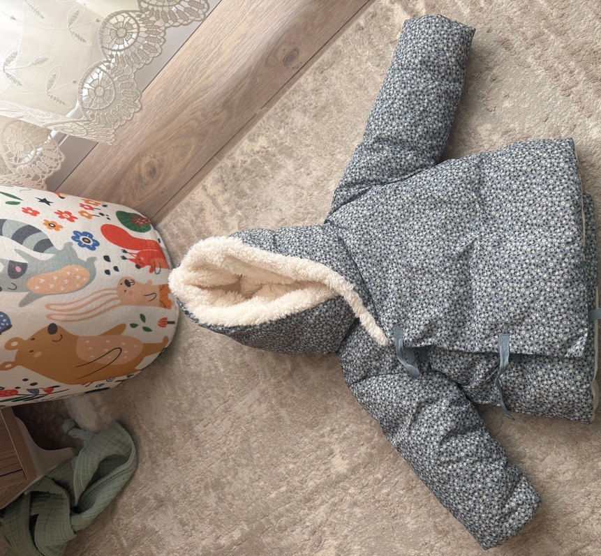 Mango Çiçek Desenli Tüylü Kapüşonlu Anorak - Görsel 4