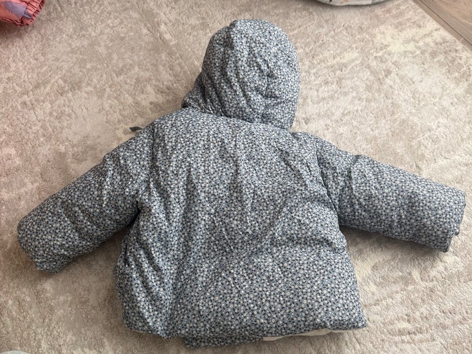 Mango Çiçek Desenli Tüylü Kapüşonlu Anorak - Görsel 5