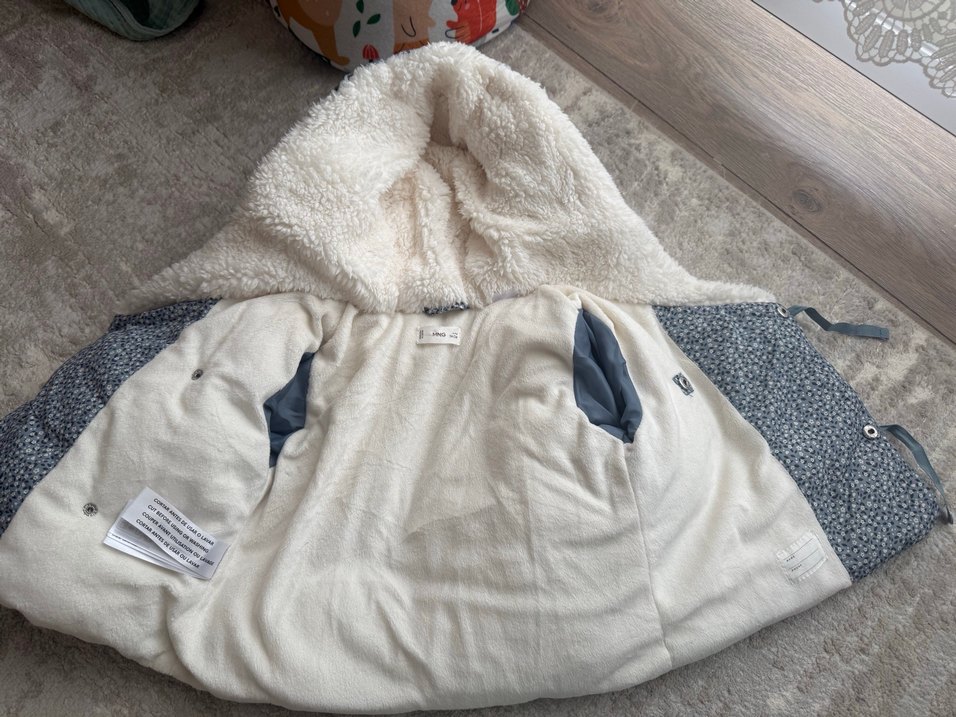 Mango Çiçek Desenli Tüylü Kapüşonlu Anorak - Görsel 2